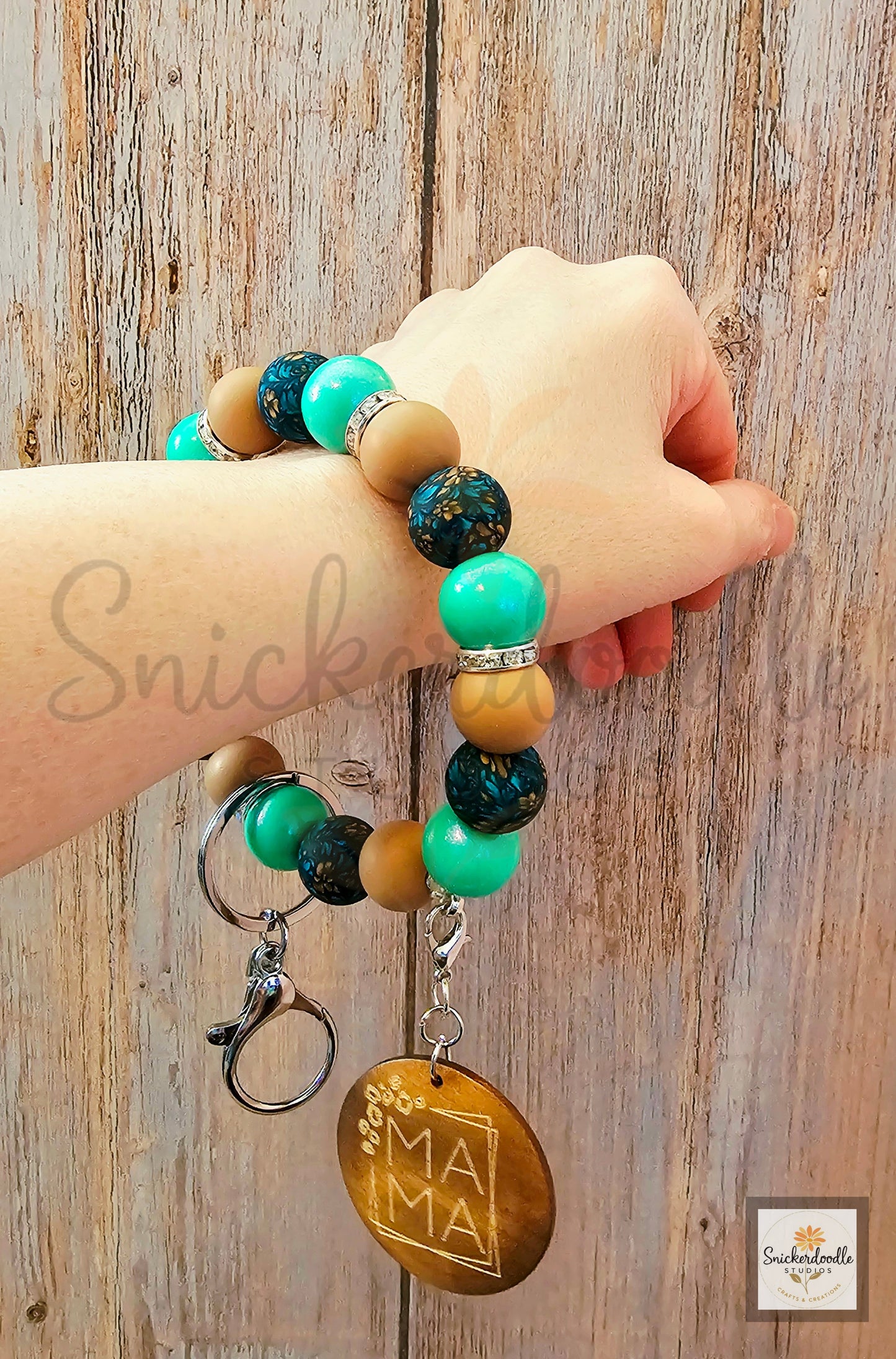 Teal Mama Wristlet