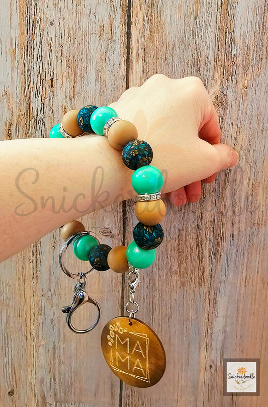 Teal Mama Wristlet