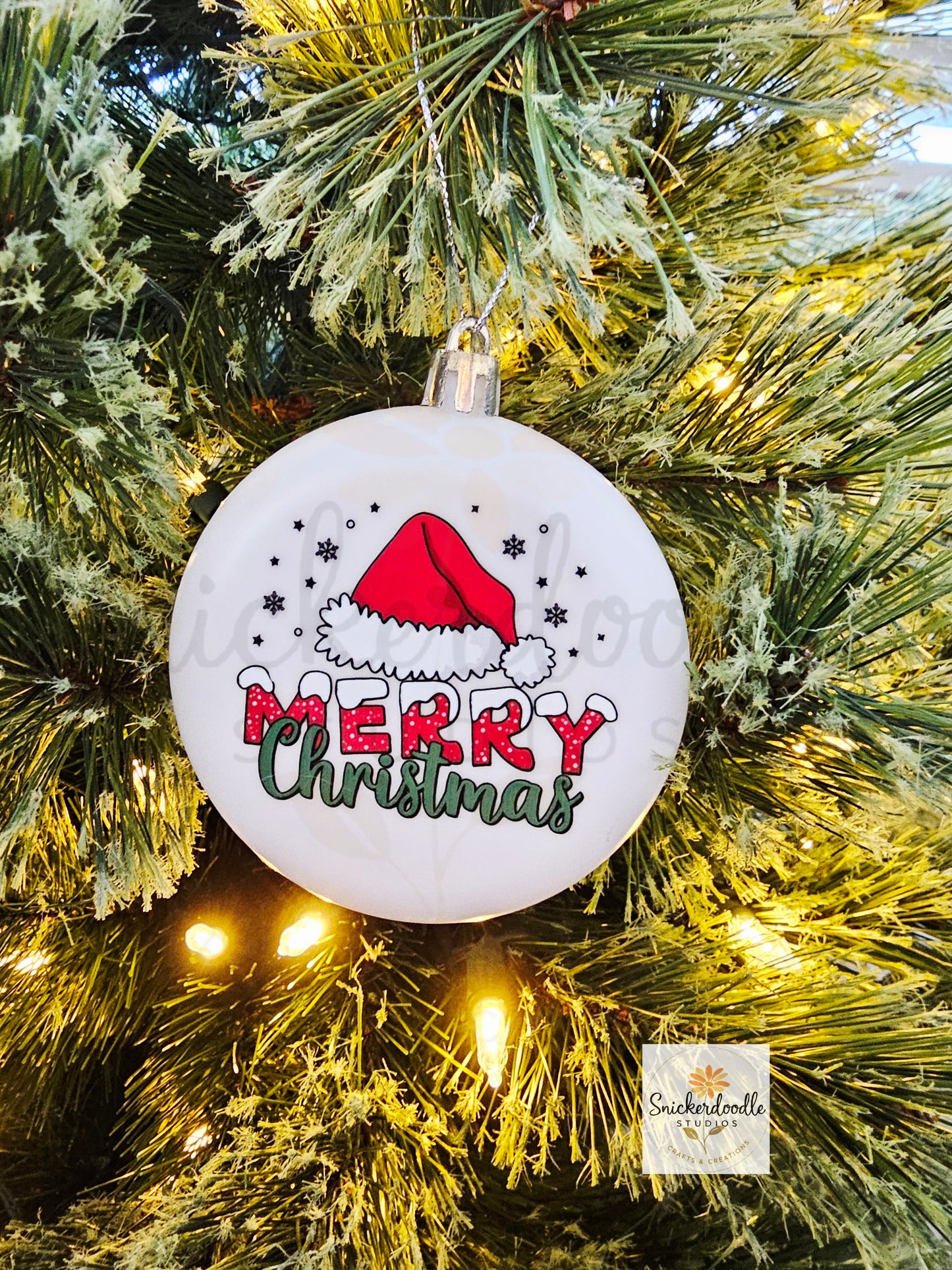 Merry Christmas Santa Hat Ornament