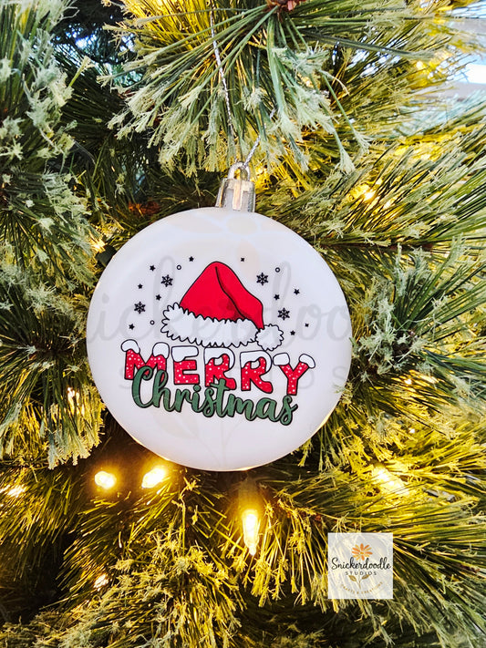 Merry Christmas Santa Hat Ornament