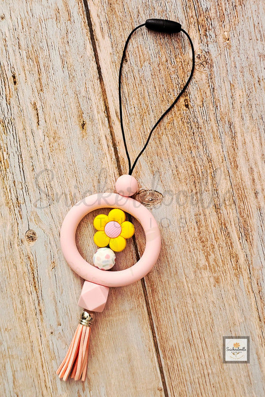 Pink Floral Car Charm