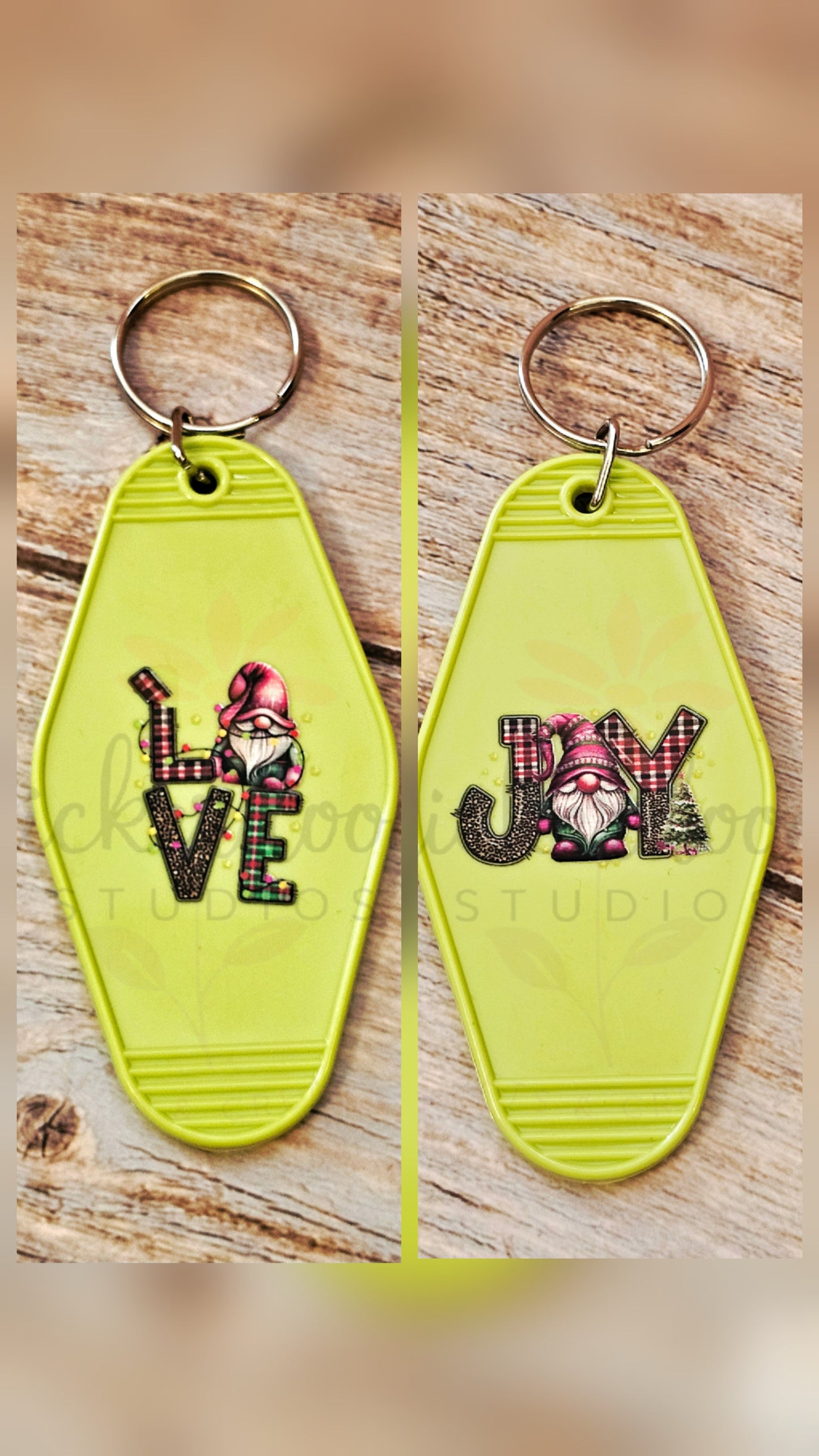 Christmas Gnome Motel Keychains