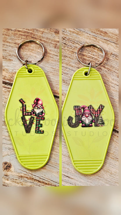 Christmas Gnome Motel Keychains