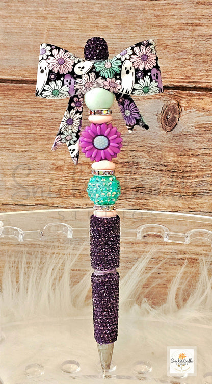 Spooky/Horror Bling Large Bow Pens