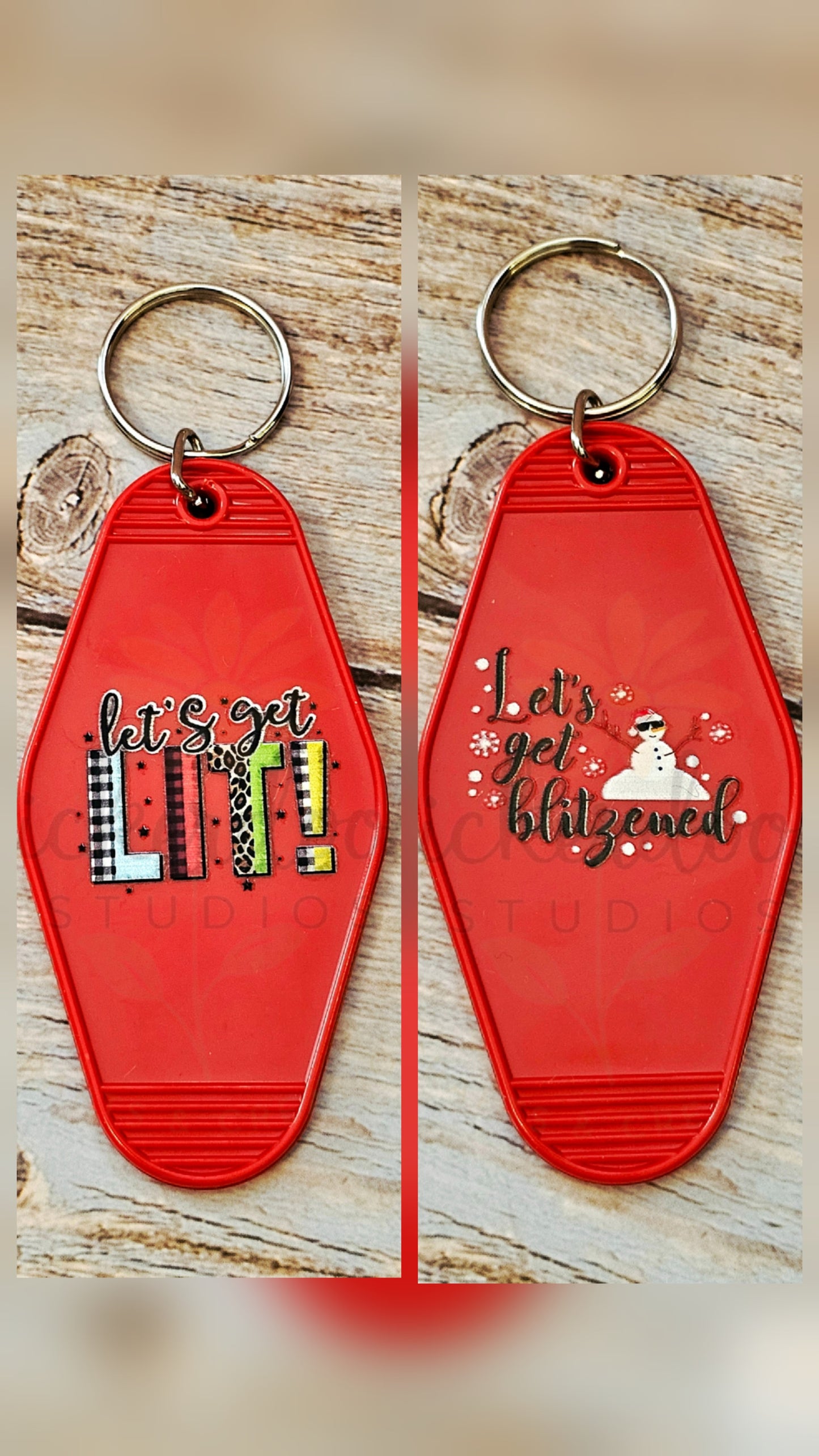 Christmas Phrases Motel Keychains