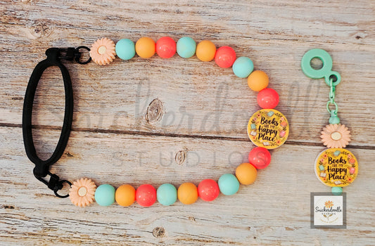 Books Tumbler Strap & Straw Charm