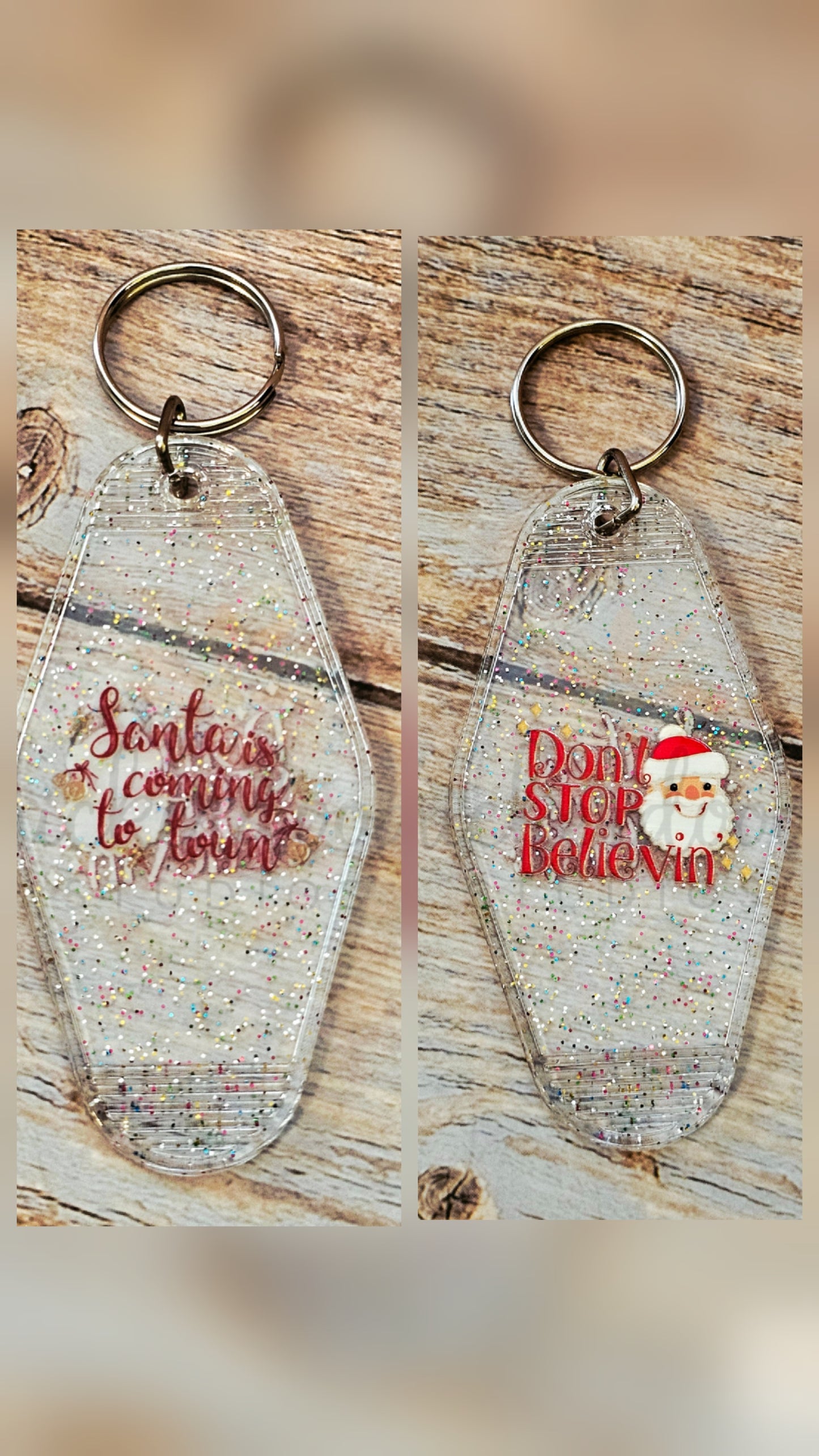 Christmas Phrases Motel Keychains
